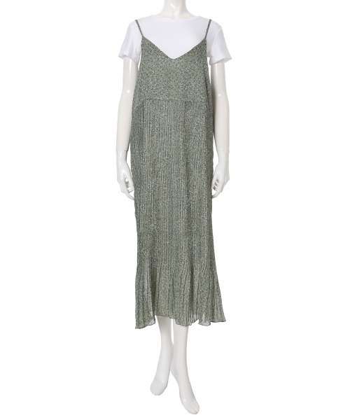 fifth（フィフス）の「小花柄ギャザーキャミワンピセット（ワンピース・レディース・グリーン/オレンジ/ブラック・MEDIUM）」の7枚目の写真