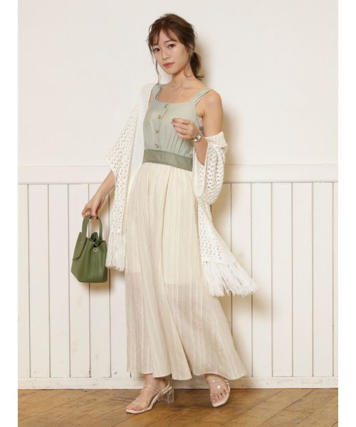 dazzlin（ダズリン）の「フリンジディティールカーデ（カーディガン/ボレロ・レディース・ベージュ/オフホワイト/カーキ・FREE）」の8枚目の写真