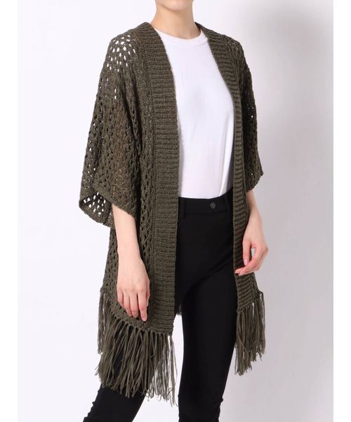 dazzlin（ダズリン）の「フリンジディティールカーデ（カーディガン/ボレロ・レディース・ベージュ/オフホワイト/カーキ・FREE）」の11枚目の写真