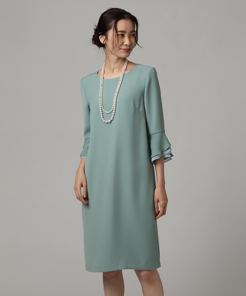 洗える Untitled アンタイトル のファッション ミリオーネツイル ワンピース セール フレアスリーブワンピース ワンピース