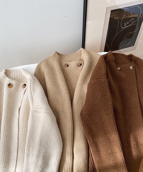 SMILE ORCHID(スマイルオーキッド)の「レイヤードで着れるのが魅力的2wayニットカーディガン(ニット/セーター・レディース・アイボリー/ベージュ/ブラウン/カーキ/ピンク/グレー・FREE)」の13枚目の写真