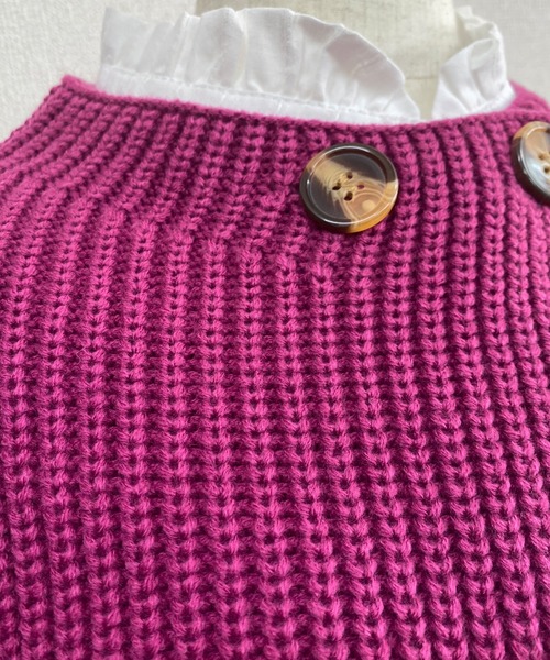 SMILE ORCHID(スマイルオーキッド)の「レイヤードで着れるのが魅力的2wayニットカーディガン(ニット/セーター・レディース・アイボリー/ベージュ/ブラウン/カーキ/ピンク/グレー・FREE)」の14枚目の写真