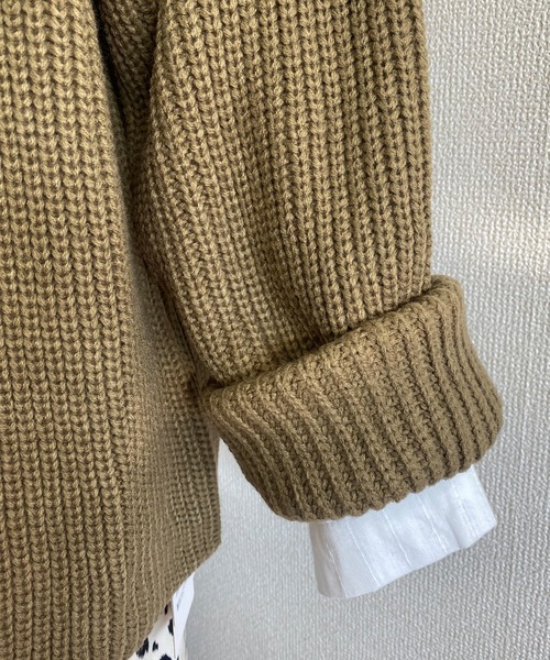 SMILE ORCHID(スマイルオーキッド)の「レイヤードで着れるのが魅力的2wayニットカーディガン(ニット/セーター・レディース・アイボリー/ベージュ/ブラウン/カーキ/ピンク/グレー・FREE)」の16枚目の写真
