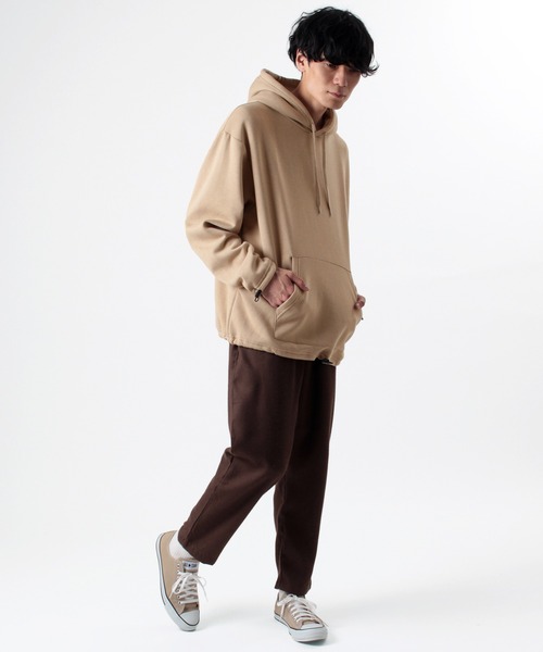 make a ray!（メイク ア レイ！）の「裾ドローコードプルオーバーパーカー/スウェットパーカー/フーディー（パーカー・メンズ・グレー/ブラック/ベージュ・M/XL/L）」の17枚目の写真