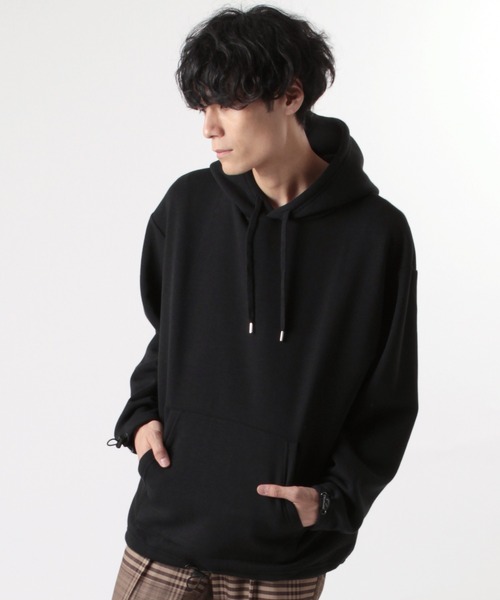 make a ray!（メイク ア レイ！）の「裾ドローコードプルオーバーパーカー/スウェットパーカー/フーディー（パーカー・メンズ・グレー/ブラック/ベージュ・M/XL/L）」の4枚目の写真