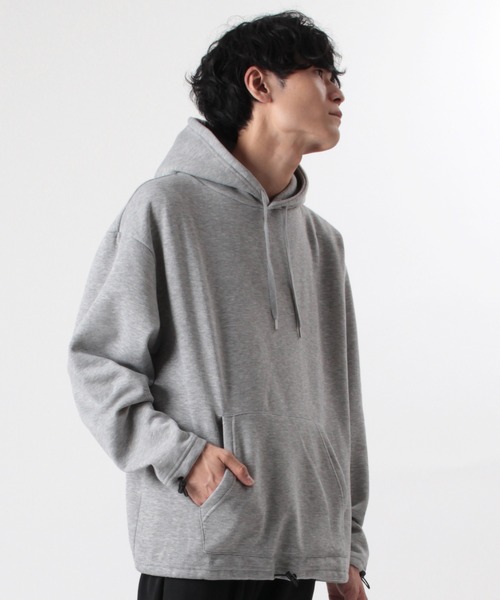 make a ray!（メイク ア レイ！）の「裾ドローコードプルオーバーパーカー/スウェットパーカー/フーディー（パーカー・メンズ・グレー/ブラック/ベージュ・M/XL/L）」の5枚目の写真