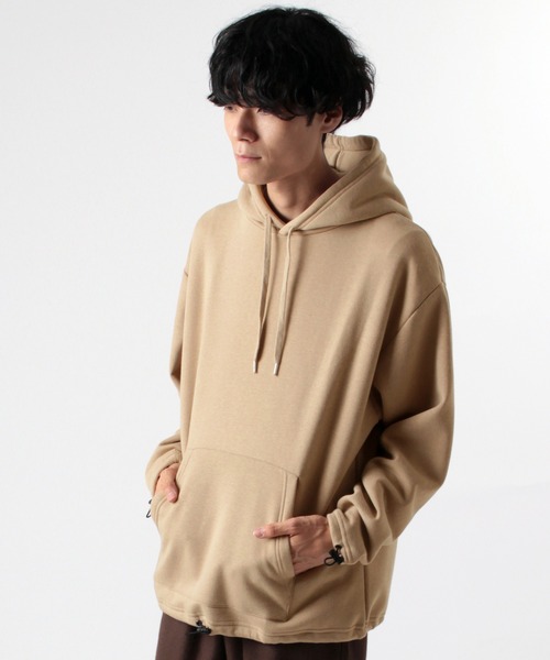 make a ray!（メイク ア レイ！）の「裾ドローコードプルオーバーパーカー/スウェットパーカー/フーディー（パーカー・メンズ・グレー/ブラック/ベージュ・M/XL/L）」の6枚目の写真