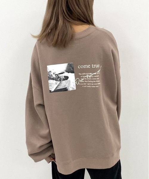 apres jour mignon(アプレジュールミニョン)の「アソートプリントルーズスウェット【ZOZOTOWN限定アイテム】(スウェット・レディース・ブラック/ブラック系その他/ボルドー/アイボリー/クリーム/ブルー系その他/グレイッシュベージュ/モカ/その他/ダークブラウン/パープル/ブラック系その他2・X-LARGE/フリー)」の7枚目の写真