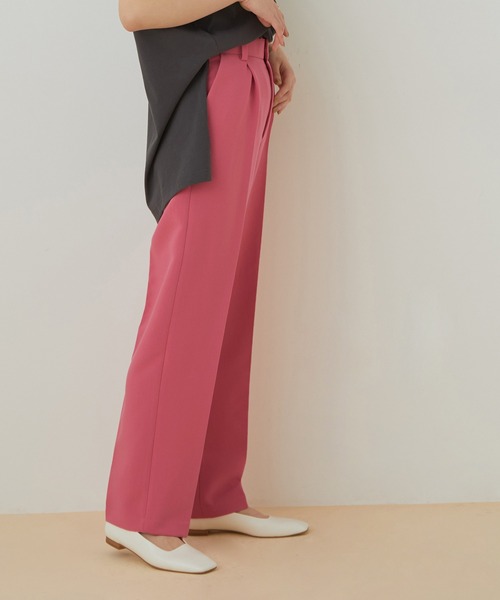 ADAM ET ROPE'（アダムエロペ）の「＜洗える＞センタープレスカラーパンツ（スラックス・レディース・ピンク/イエロー系その他/キナリ/ピンク系その他2/ブラック/ライトグリーン・38/36/34）」の21枚目の写真