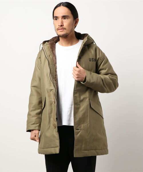 HOUSTON(ヒューストン)の「HOUSTON/ヒューストン N-1 DECK COAT(ミリタリージャケット・メンズ・ベージュ・MEDIUM/LARGE)」の1枚目の写真