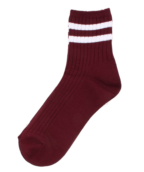 WEGO（ウィゴー）の「WEGO/2ラインソックス（ソックス/靴下・レディース・ホワイト/ブラック/ダークグリーン/ワイン・FREE）」の4枚目の写真