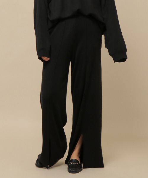 ikka（イッカ）の「スーパーアンチピリングニットパンツ（その他パンツ・レディース・グリーン系その他/ベージュ/ブラック・S/M）」の2枚目の写真