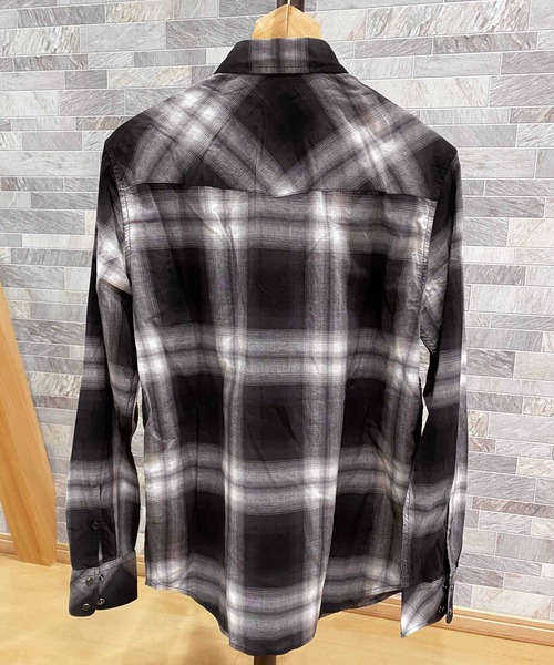 DIESEL(ディーゼル)の「オンブレーチェック ウエスタンチェックシャツ 「S-EAST-LONG」(シャツ/ブラウス・メンズ・ブラック/レッド・S/L/M/XS)」の3枚目の写真