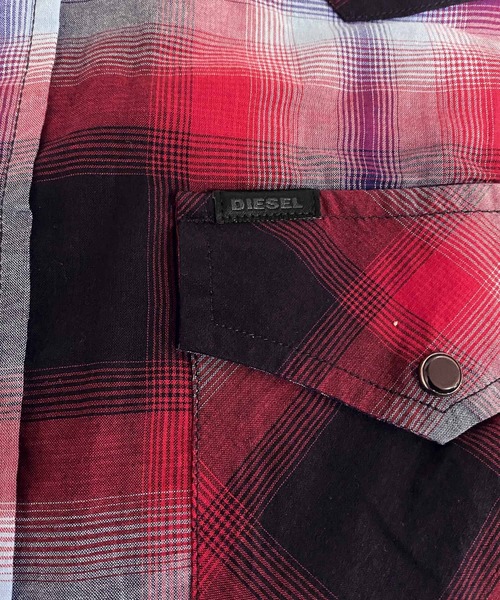 DIESEL(ディーゼル)の「オンブレーチェック ウエスタンチェックシャツ 「S-EAST-LONG」(シャツ/ブラウス・メンズ・ブラック/レッド・S/L/M/XS)」の12枚目の写真