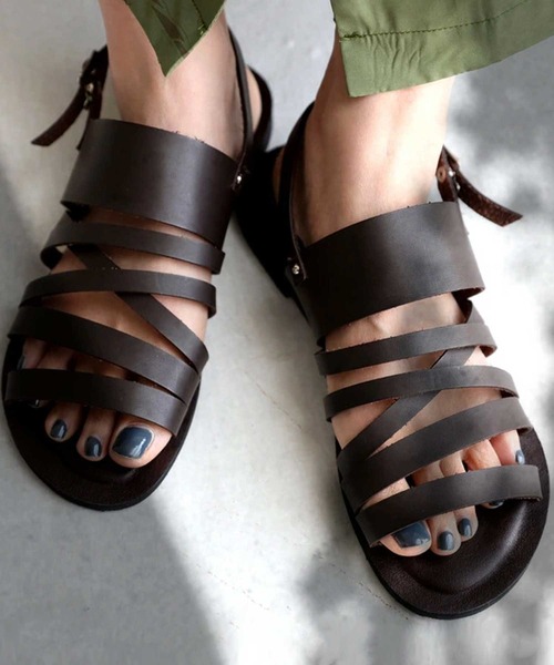 antiqua（アンティカ）の「ベルトサンダル（サンダル・レディース・ブラック/ブラウン・L/LL/M/S）」の2枚目の写真