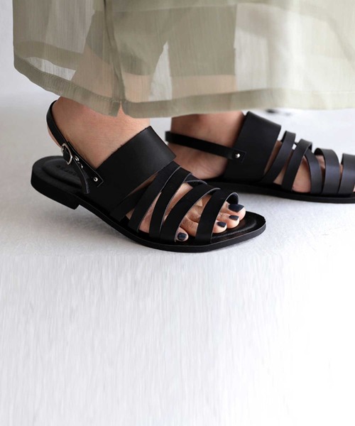 antiqua（アンティカ）の「ベルトサンダル（サンダル・レディース・ブラック/ブラウン・L/LL/M/S）」の4枚目の写真