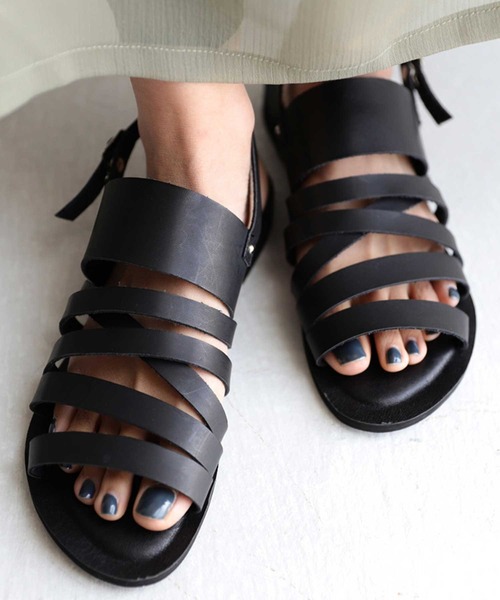 antiqua（アンティカ）の「ベルトサンダル（サンダル・レディース・ブラック/ブラウン・L/LL/M/S）」の5枚目の写真