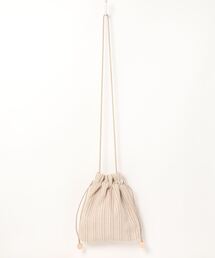 ストライプ巾着バッグ