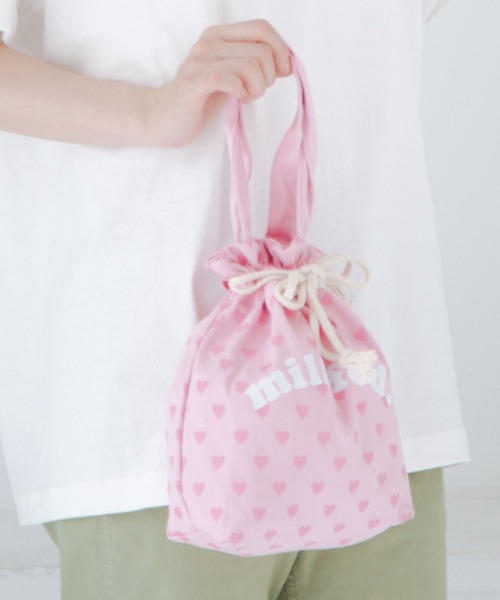 MILKFED.（ミルクフェド）の「HEART PATTERN DRAWSTRING BAG