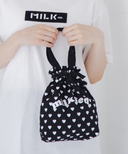 MILKFED.（ミルクフェド）の「HEART PATTERN DRAWSTRING BAG
