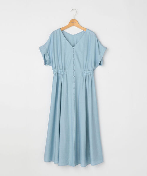 NOLLEY’S（ノーリーズ）の「リネン混ドビーワンピース（ワンピース・レディース・ライトブルー/ネイビー/グリーン・38/36）」の4枚目の写真