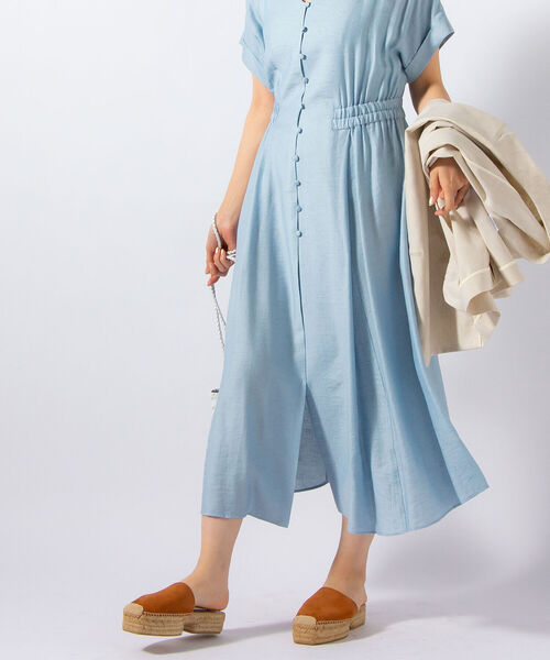 NOLLEY’S（ノーリーズ）の「リネン混ドビーワンピース（ワンピース・レディース・ライトブルー/ネイビー/グリーン・38/36）」の16枚目の写真