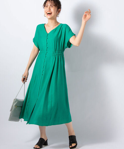 NOLLEY’S（ノーリーズ）の「リネン混ドビーワンピース（ワンピース・レディース・ライトブルー/ネイビー/グリーン・38/36）」の20枚目の写真