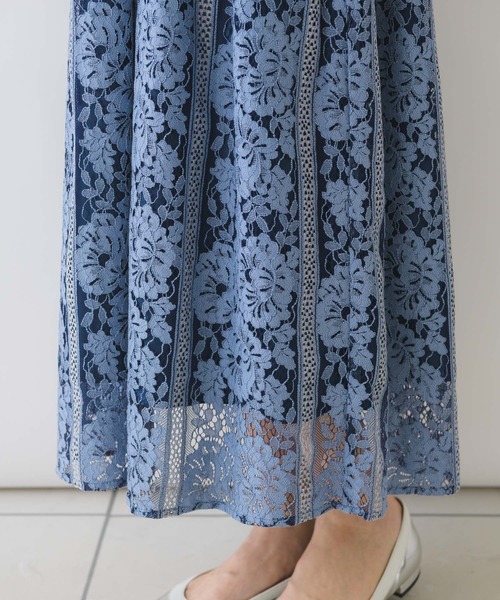 KATHARINE ROSS（キャサリンロス）の「【KATHARINE ROSS】●結婚式 ストライプレースロングドレス（ドレス・レディース・ブルー・MEDIUM）」の14枚目の写真