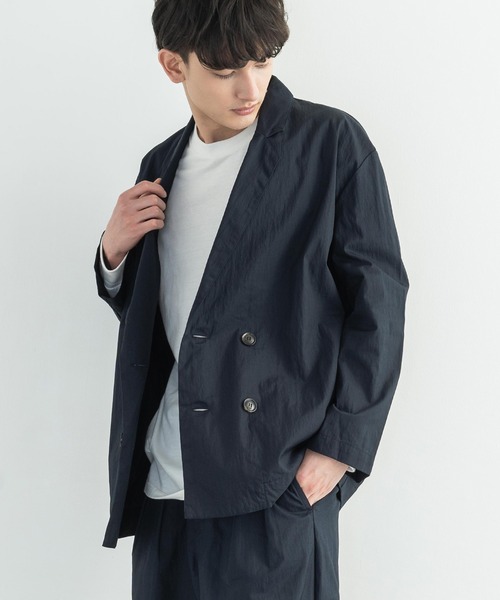 Audience（オーディエンス）の「日本製 グリストーンW 綿ナイロン 高密度ギャバWテーラードジャケット（テーラードジャケット・メンズ・ブラック/ネイビー/オリーブ・M/L/XL）」の3枚目の写真