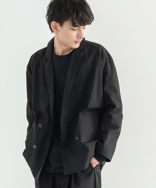 Audience（オーディエンス）の「日本製 グリストーンW 綿ナイロン 高密度ギャバWテーラードジャケット（テーラードジャケット・メンズ・ブラック/ネイビー/オリーブ・M/L/XL）」の2枚目の写真