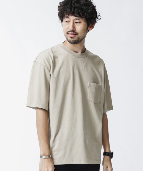 NANO universe（ナノユニバース）の「：超長綿ORGANIC BIG Tシャツ（Tシャツ/カットソー・メンズ・ホワイト/ネイビー/ブラック/ベージュ・M/L/S）」の3枚目の写真