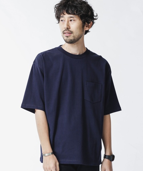 NANO universe（ナノユニバース）の「：超長綿ORGANIC BIG Tシャツ（Tシャツ/カットソー・メンズ・ホワイト/ネイビー/ブラック/ベージュ・M/L/S）」の4枚目の写真