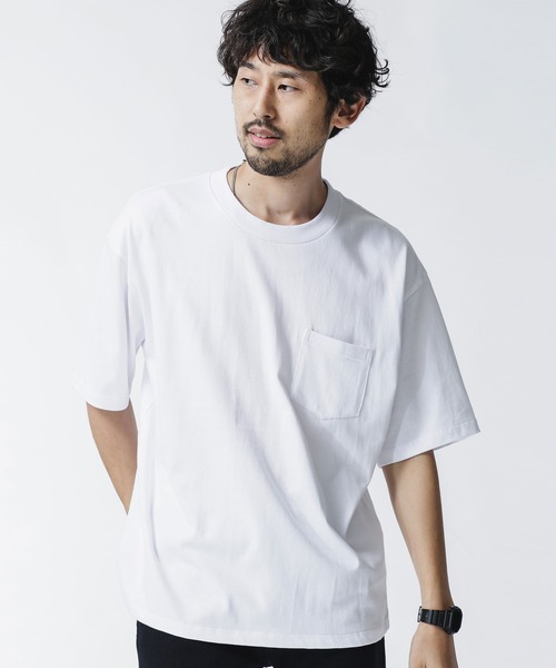 NANO universe（ナノユニバース）の「：超長綿ORGANIC BIG Tシャツ（Tシャツ/カットソー・メンズ・ホワイト/ネイビー/ブラック/ベージュ・M/L/S）」の14枚目の写真