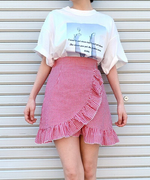 lilLilly（リルリリー）の「ギンガムチェックフリルミニスカート（スカート・レディース・ブルー/レッド/ブラック・FREE）」の18枚目の写真