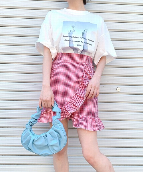 lilLilly（リルリリー）の「ギンガムチェックフリルミニスカート（スカート・レディース・ブルー/レッド/ブラック・FREE）」の19枚目の写真