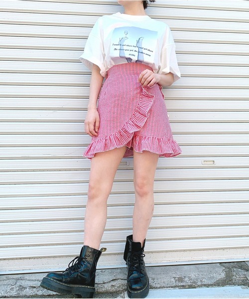 lilLilly（リルリリー）の「ギンガムチェックフリルミニスカート（スカート・レディース・ブルー/レッド/ブラック・FREE）」の20枚目の写真
