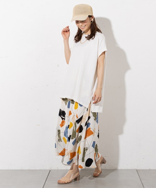 prose verse（プロズヴェール）の「ペイント / 幾何柄 フレアスカート（スカート・レディース・ブラック/オフホワイト・ﾌﾘ-）」の13枚目の写真