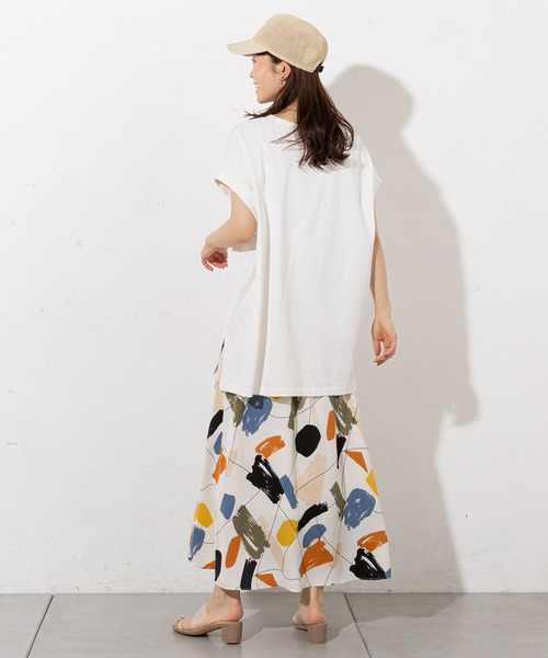 prose verse（プロズヴェール）の「ペイント / 幾何柄 フレアスカート（スカート・レディース・ブラック/オフホワイト・ﾌﾘ-）」の8枚目の写真