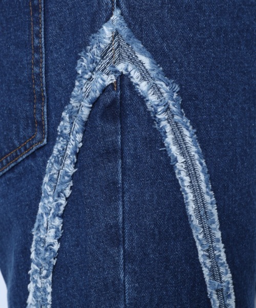 HARE（ハレ）の「フリンジラインデニムパンツ(HARE)（デニムパンツ・メンズ・ブラック/インディゴブルー・SMALL/MEDIUM）」の21枚目の写真