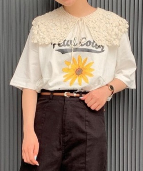 WEGO(ウィゴー)の「WEGO/フラワーレース付け襟(付け襟・レディース・ホワイト・FREE)」の1枚目の写真