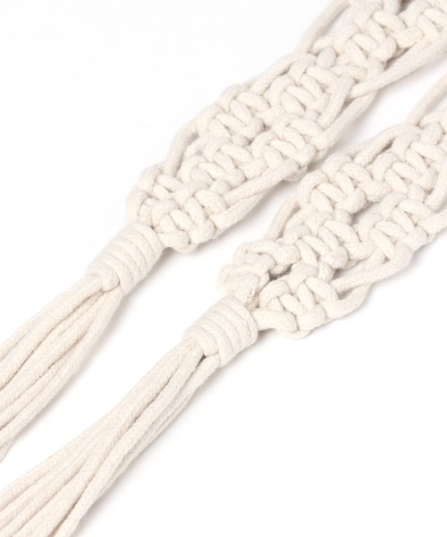 BAYFLOW（ベイフロー）の「マクラメベルト（ベルト・レディース・ダークブラウン/ナチュラル・FREE）」の3枚目の写真