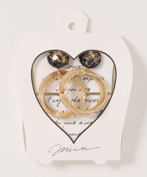 MIIA（ミーア）の「ダブルリングピアス（ピアス（両耳用）・レディース・オフホワイト/ピンク/ブルー・FREE）」の2枚目の写真