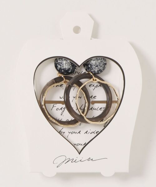 MIIA（ミーア）の「ダブルリングピアス（ピアス（両耳用）・レディース・オフホワイト/ピンク/ブルー・FREE）」の3枚目の写真