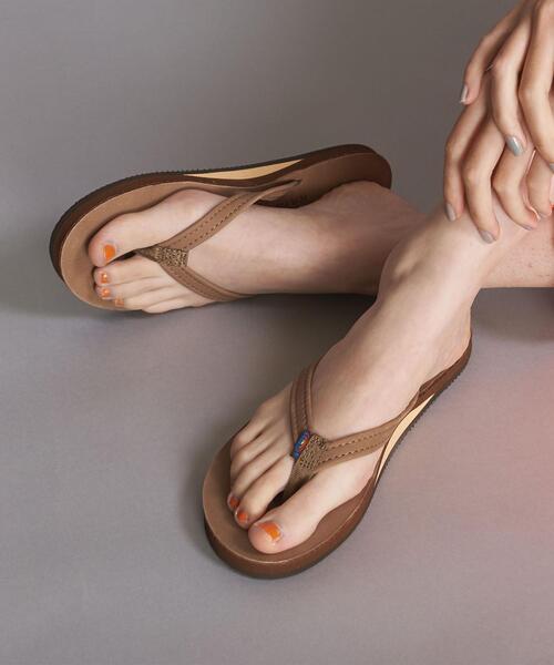 RAINBOW SANDALS（レインボーサンダル）の「＜RAINBOW SANDALS＞NARROW レザービーチサンダル ◆（サンダル・レディース・ブラック/ダークブラウン・SMALL/MEDIUM）」の2枚目の写真
