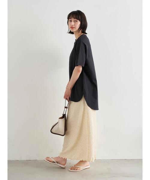 earth music&ecology(アースミュージックアンドエコロジー)の「セミフレアギンガムスカート *(スカート・レディース・ブラック/レッド/イエロー・FREE)」の13枚目の写真