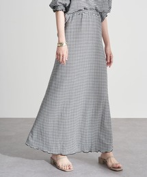 earth music&ecology | セミフレアギンガムスカート ＊(スカート)