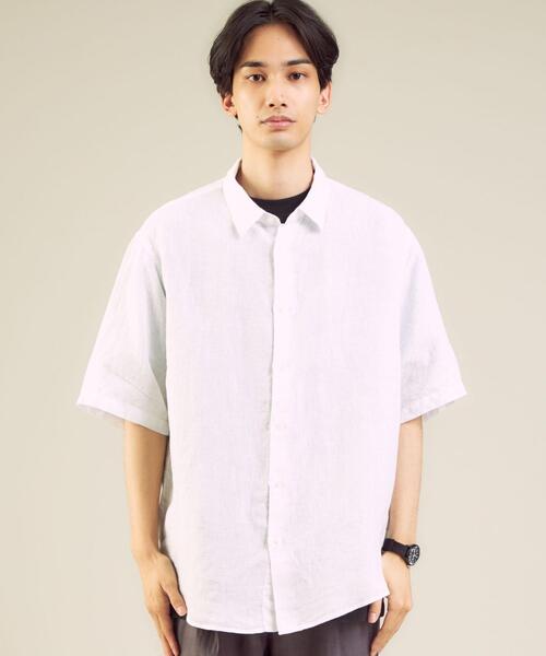 green label relaxing（グリーンレーベルリラクシング）の「OLT CM コルトレイクリネン ジャストルーズ 半袖 シャツ（シャツ/ブラウス・メンズ・ワインレッド/ホワイト/ダークグレー・LARGE/MEDIUM/SMALL/X-LARGE）」の5枚目の写真