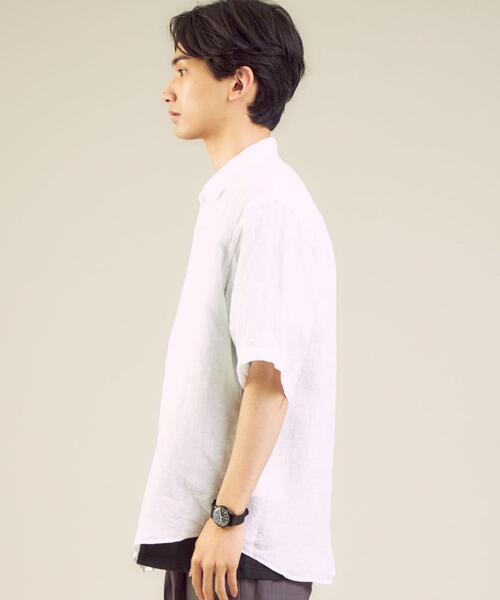 green label relaxing（グリーンレーベルリラクシング）の「OLT CM コルトレイクリネン ジャストルーズ 半袖 シャツ（シャツ/ブラウス・メンズ・ワインレッド/ホワイト/ダークグレー・LARGE/MEDIUM/SMALL/X-LARGE）」の6枚目の写真