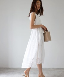 deux amour | インドコットンレースノースリ―ブワンピース(ワンピース)