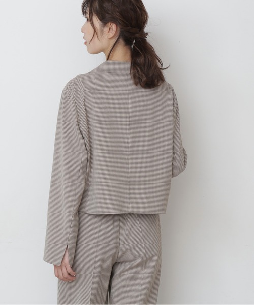 FREE'S MART（フリーズマート）の「【Sシリーズ対応】◆チェック短丈ジャケット（テーラードジャケット・レディース・グレー系その他/ベージュ系その他/ブラウン系その他・SMALL/MEDIUM）」の9枚目の写真